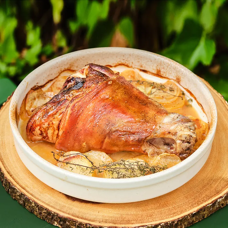 Medio codillo al horno